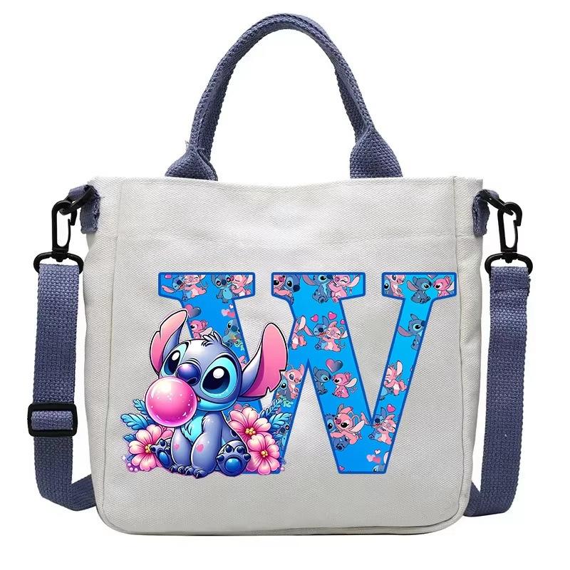 26 Letter Printed Student Canvas Bag Shoulder Bag Multi-Function Large Capacity Messenger Bag