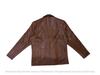 AL KHALID Men's Real Leather Blazer Brown Jacket Two Button Classic Party Club Coat