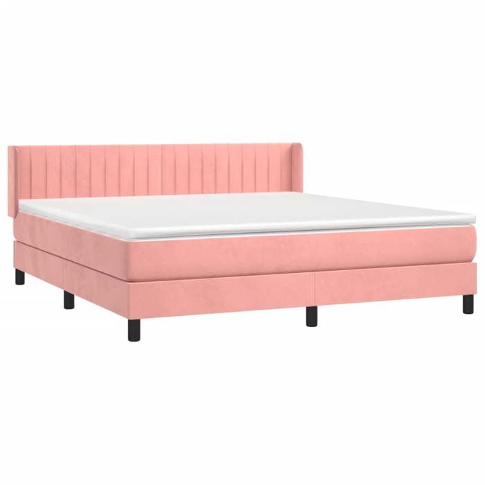 Maison Exclusive - Sommier à lattes de lit avec matelas Rose 160x200 cm Velours