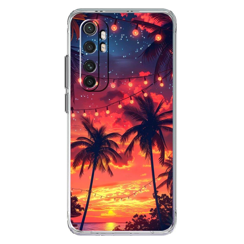 Чехол для телефона для Xiaomi Mi Poco X7 X6 X5 NFC X3 F7 Ultra F6 Pro F3 15 14T 14 13T 11 12 13 Lite Прозрачный ТПУ чехол Кокосовая пальма