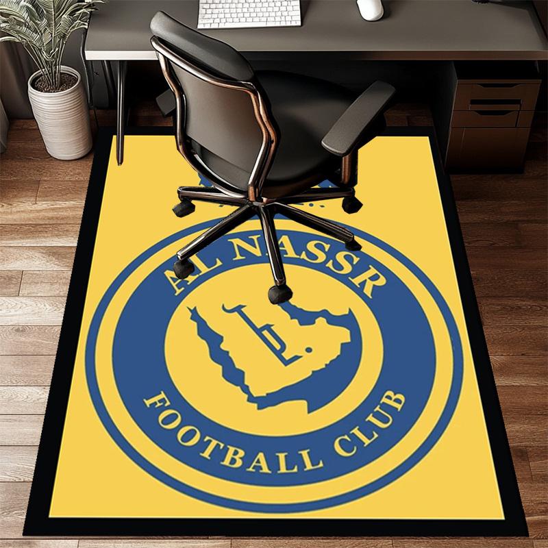 Nassr Football Club Crest Printed Office Carpet Chair Cushion Entryway Rug, Rugs for Living Room, Bedroom Christmas gifts