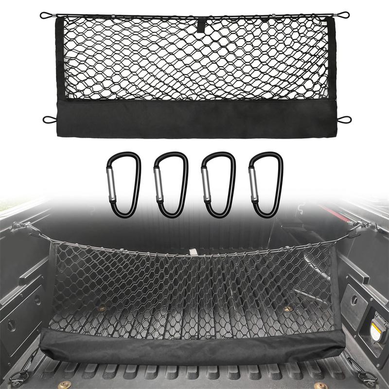For Chevy Silverado For GMC Sierra 2013-2024 Car Trunk Net Elastic Luggage Net Cargo Organizer Storage Car Mesh Network Pocket