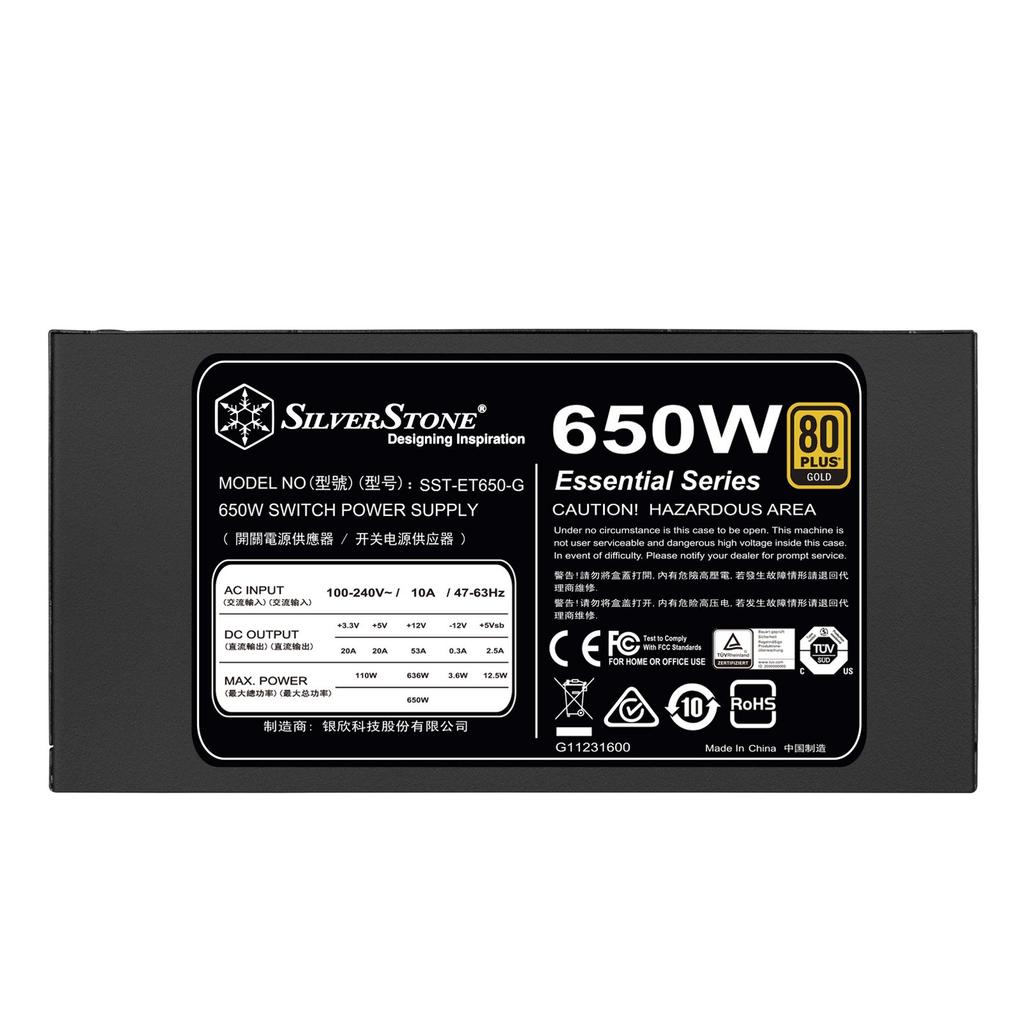 Silver Stone SilverStone Essential Series 80PLUS GOLD Certified Power Supply 650W SST-ET650-G-Rev