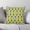 Retro Mid Century Modern Oval Pillowcase Polyester Linen Velvet Printed Zip Decor Sofa Cushion Cover x