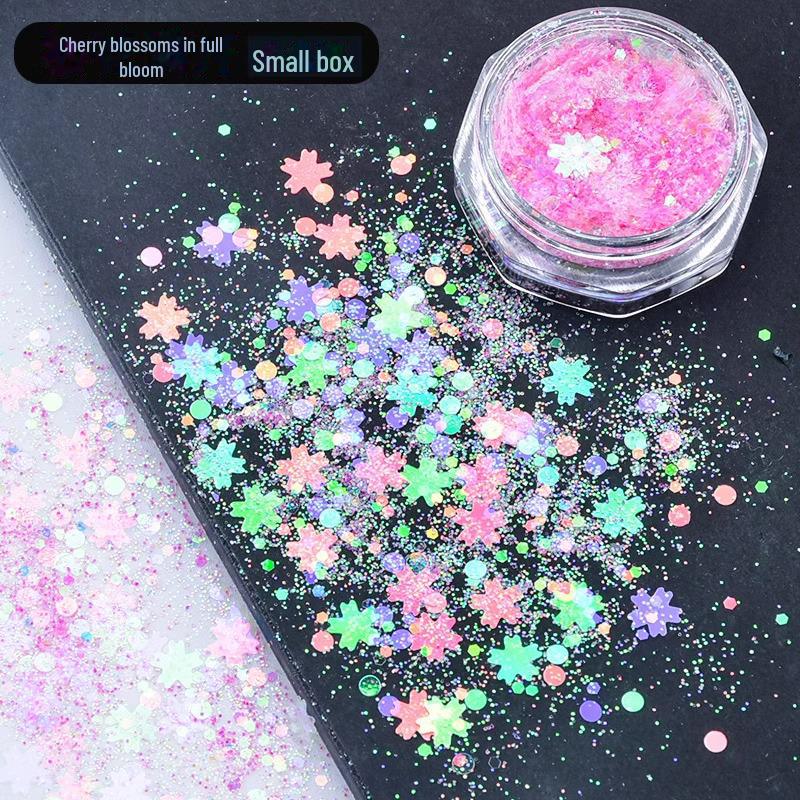 Dreamy Summer Glitter Mix: Hexagonal Sequins, Laser, and Fine Glitter In DIY Hemp Material.