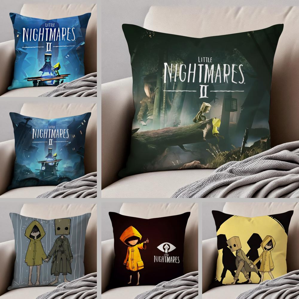 Game LLittle NNightmares Cushion Cover Throw Pillow Cover Hidden Button Durable Polyester Chair Cushion