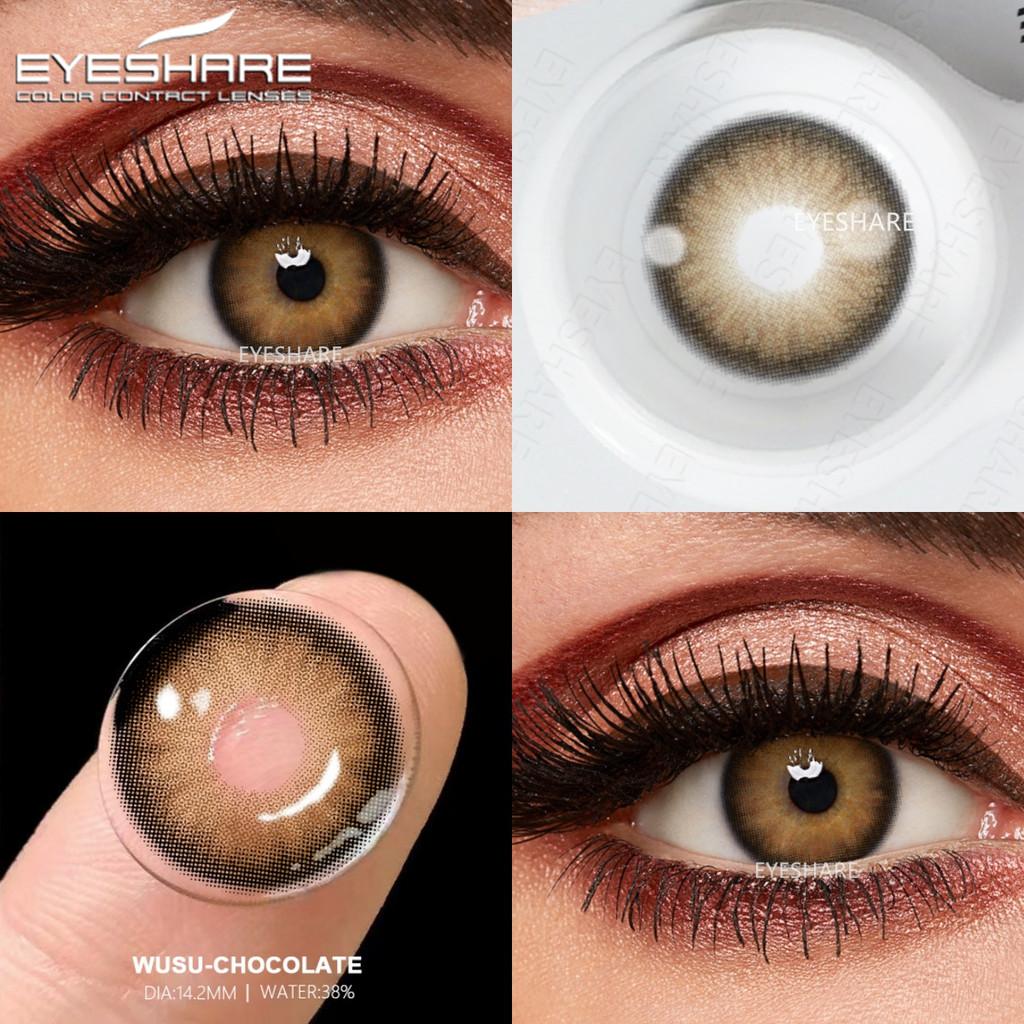 Eyeshare 2 шт = 1 пара цветных контактных линз для глаз, голубые цветные линзы, красные линзы, натуральные линзы на год 14,2 мм