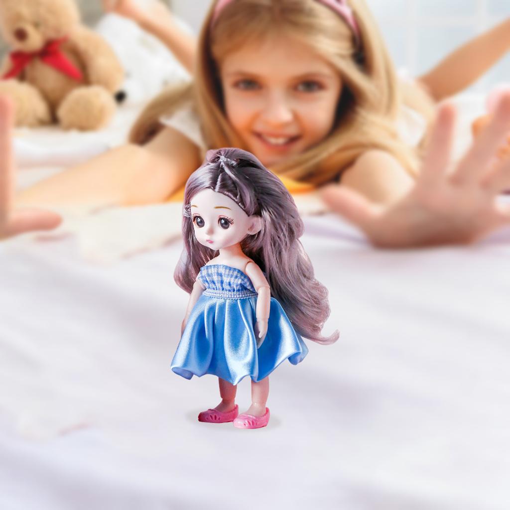 Симпатичная кукла BJD с 13 суставами, 16 см, 1/12, платье и обувь, игрушка для девочек, подарок A