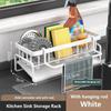 Kitchen Sink Drain Rack Organizer Stainless Steel Self-draining Sink Shelf Soap Sponge Holder Dishcloth Towel Rack Filter Basket