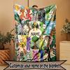 Custom Name Personalized Game Sprunki Print Blanket, Home Decor, Bedroom, Sofa, Camping, Couch, Gifts for Birthday Christmas