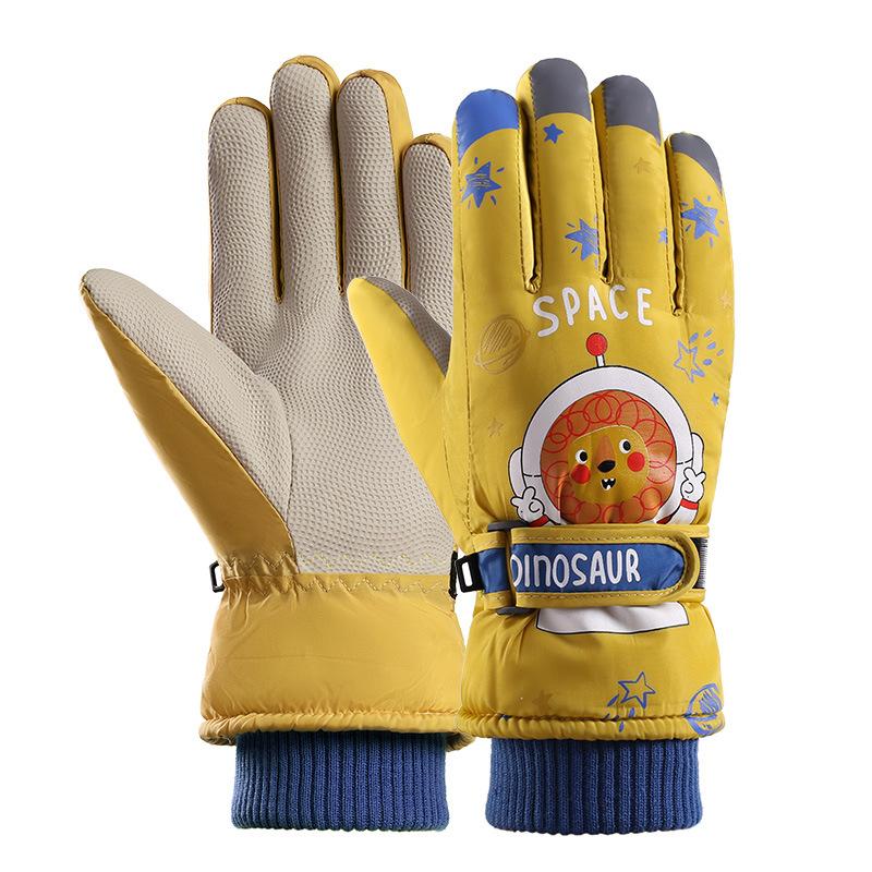 Новые детские лыжные перчатки Милые мультяшные зимние перчатки для мальчиков и девочек Астронавт Велосипедные Ветрозащитные Морозостойкие и Теплые перчатки