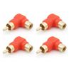 4 шт. Позолоченный RCA штекер 90 градусов Прямоугольный Штекер Гнездо Локтевой разъем для Аудио Видео Адаптера