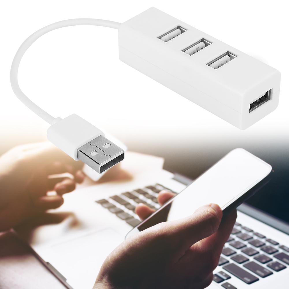 4‑Port Hub USB Splitter Docking Station Portable Computer Parts OTG White Data Transmission