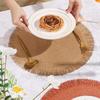 Braided Round Placemats Woven Tassel Table Mats for Kitchen Dining Heat Resistant Natural Fabric Place Mats Indoor Outdoor Use