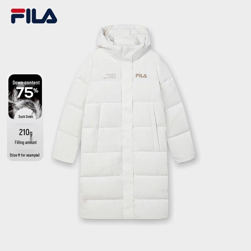 FILA Women's Long Hooded Padded Down Jacket