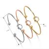 Proposal Gifts Jewelry Love Knot Bracelets Open Cuff Bangles for Women Girls Tie The Knot