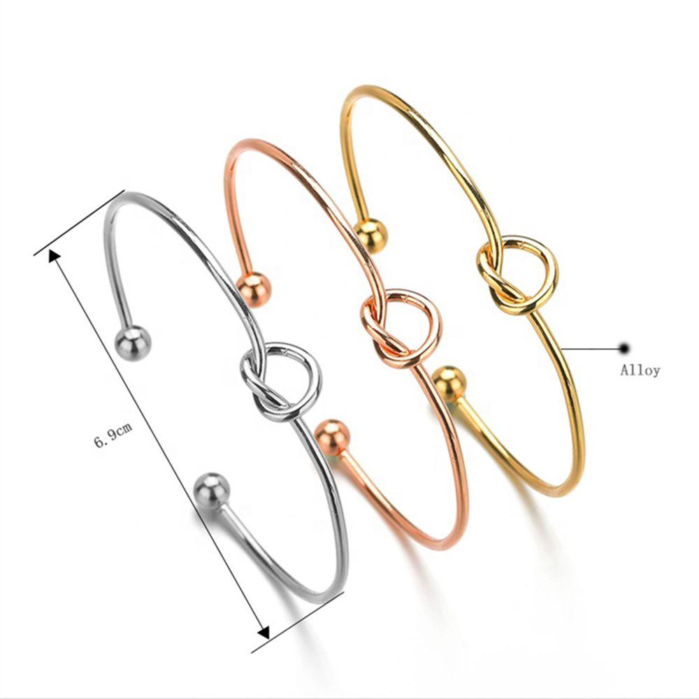 Proposal Gifts Jewelry Love Knot Bracelets Open Cuff Bangles for Women Girls Tie The Knot