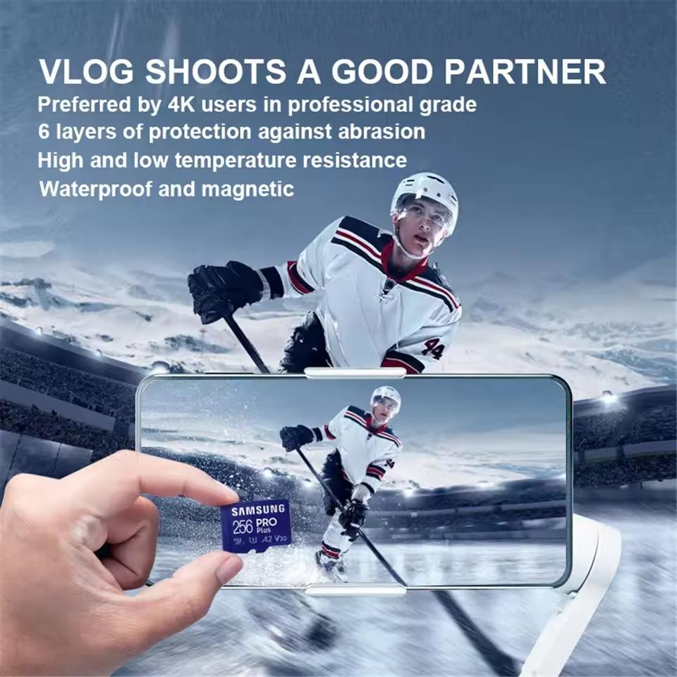 Samsung Карта памяти PRO Plus microSD 256 ГБ microSDXC,512 ГБ 128 ГБ До 180 МБ/с, Full HD и 4K, UHS I, C10, U3, V30, A2, для телефонов GoPRO и камеры дрона DJI