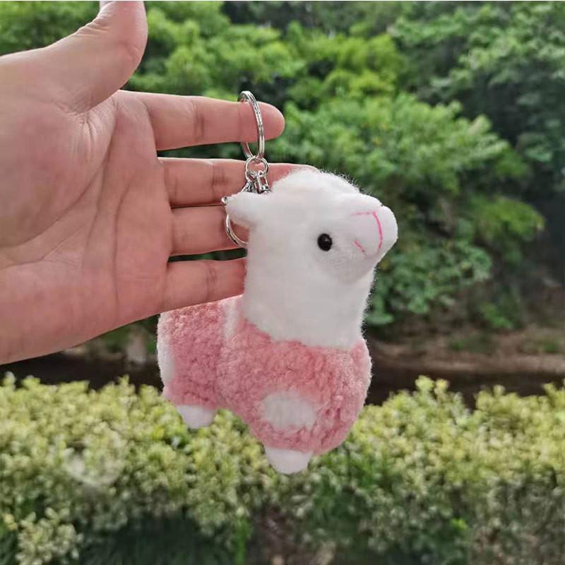 Cherished Mini Alpaca Plush Doll Keychain Colorful Soft Accessory For Bags