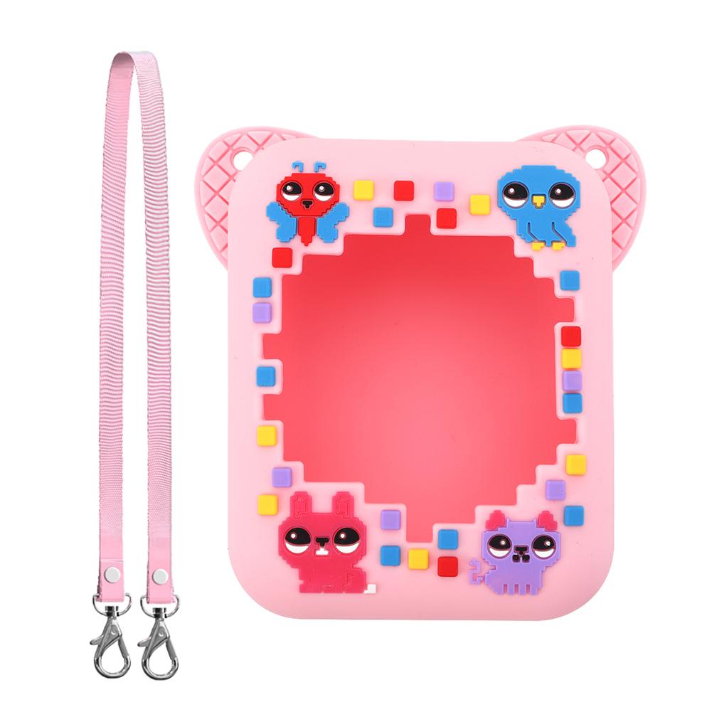 3D Animal Print Silicone Case Protective Storage Holder with Lanyard Shockproof Anti Drop for Bitzee Interactive Toy Digital Pet