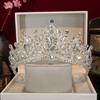 Round Tiaras Princess Tiara Metal Rhinestone Crown Exquisite Baroque Crown  Women