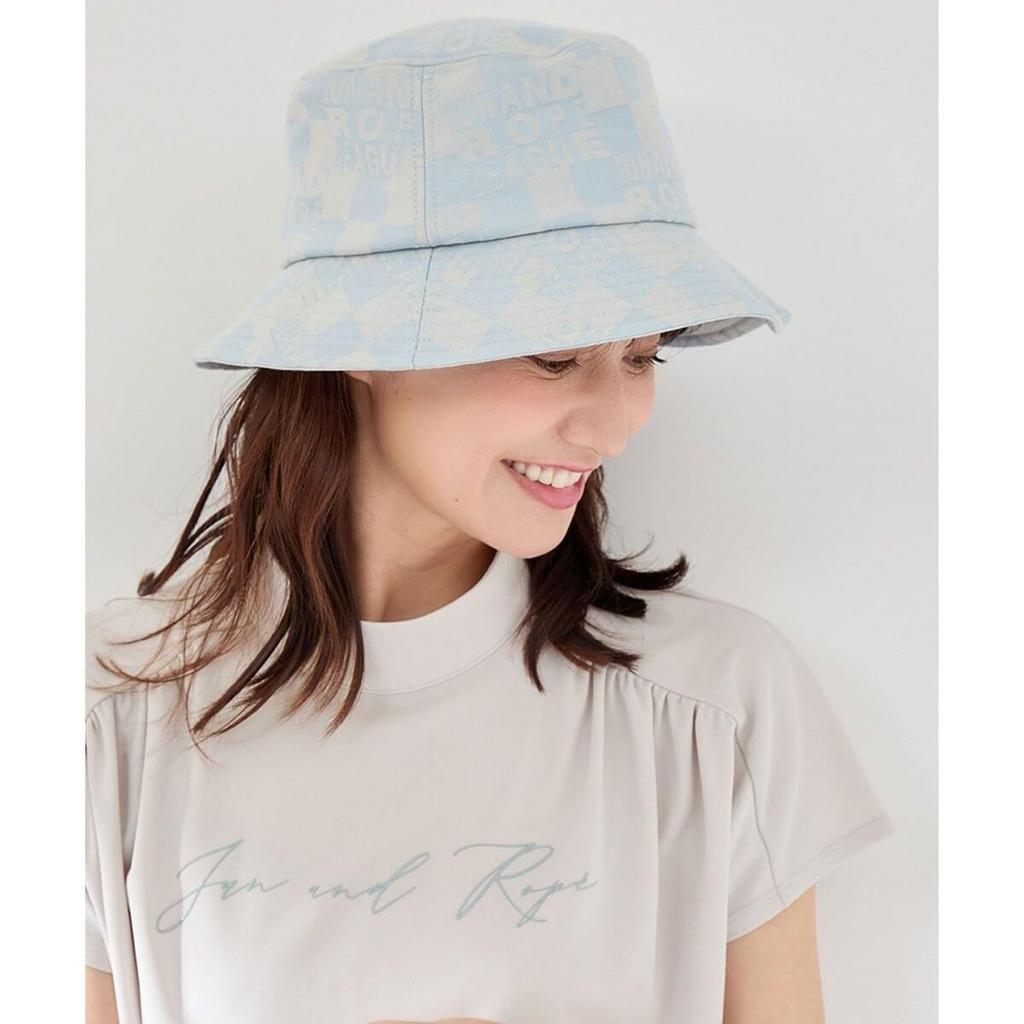 Jun & Rope Bucket Hat Checkerboard Jacquard Bucket Hat for Women ERU15150 Black Maine (01)