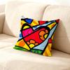 BBrittoES Happy Art Movement Anime Celebrity Merchandise AllMatch Printed Pillow Case Sofa Office Room Decoration Protector