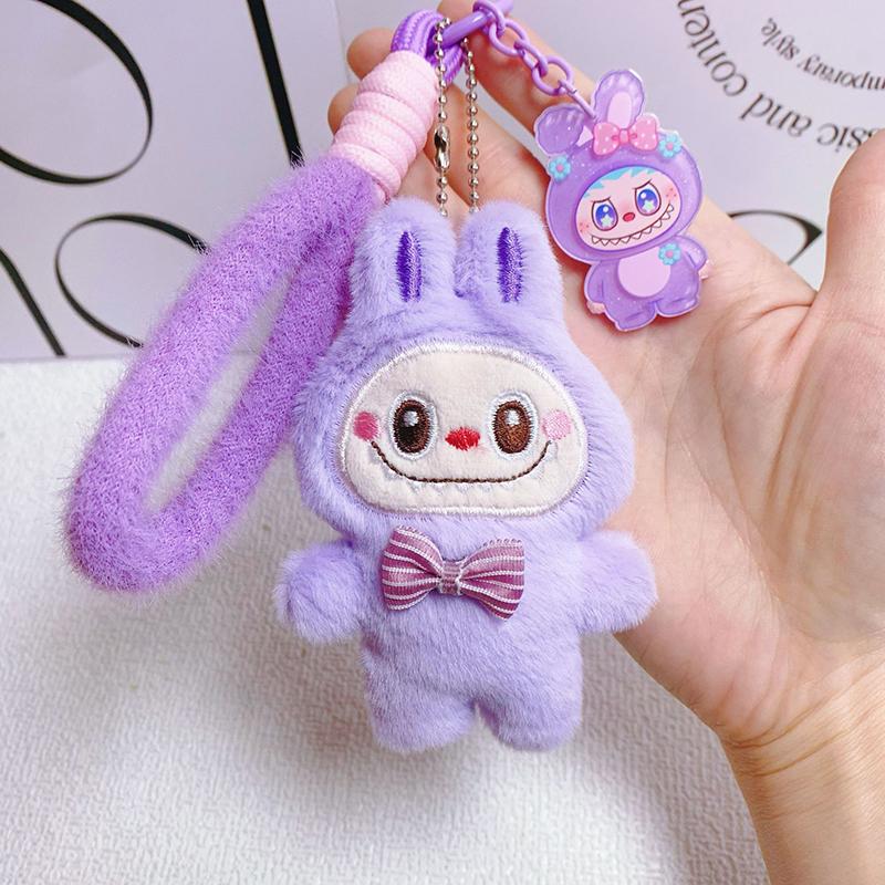 Cartoon Cute Labubu Keychain Pendant Funny Car Keychain Exquisite Creative Backpack Decoration Accessories Gifts