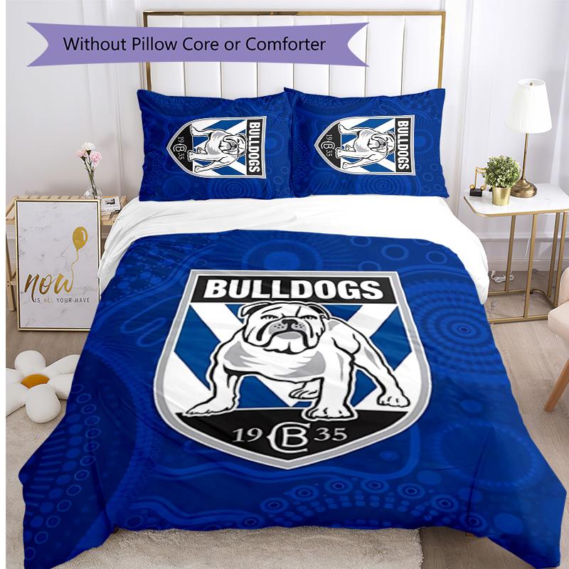bulldogs Printed 3PCS Bedding Set Soft Breathable Duvet Cover Pillowcases Set Washable Bedroom Decor Home Gift