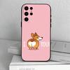 C-Милый корги D-собака-G Чехол для телефона для Samsung S25,24,23,22,30,21,10,9,Ultra,Plus,Lite,FE,4,5 G Мягкий черный чехол