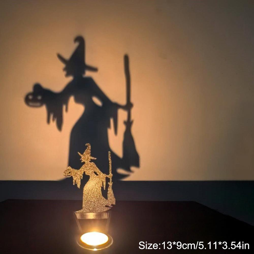 Набор декоративных подсвечников на Хэллоуин, Украшение в виде тыквы и черепа, Подсвечник с отражением тыквы, Декор для дома и вечеринок в помещении