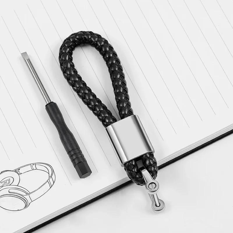 2025 Горячий Авто Стайлинг 3D Металл+Кожа Плетеный Веревочный Брелок Для BMW M power X1 X3 X5 X6 Performance M3 M5 E90 E39 E46 Аксессуар