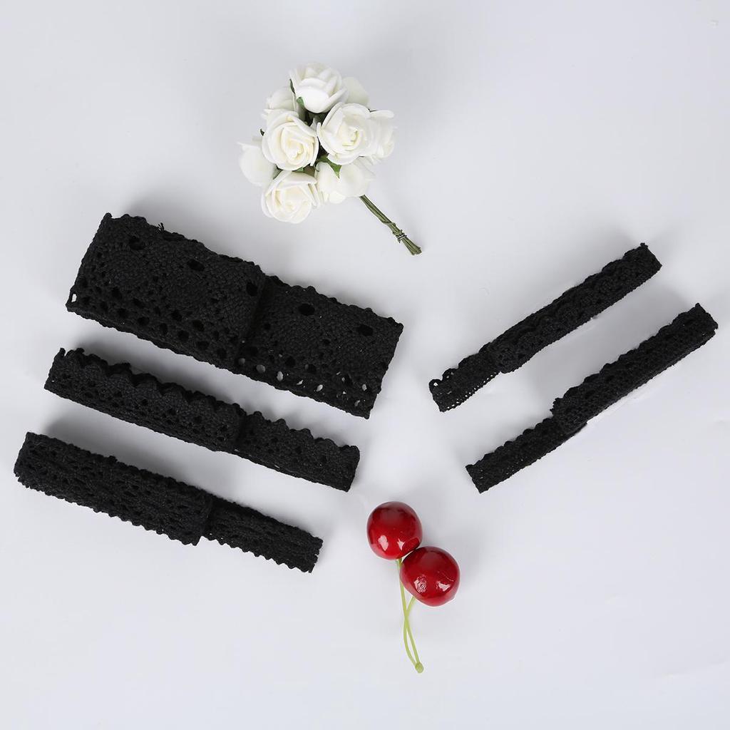 5 ярдов черного хлопкового кружева с декоративными узорами для шитья своими руками и изготовления платьев