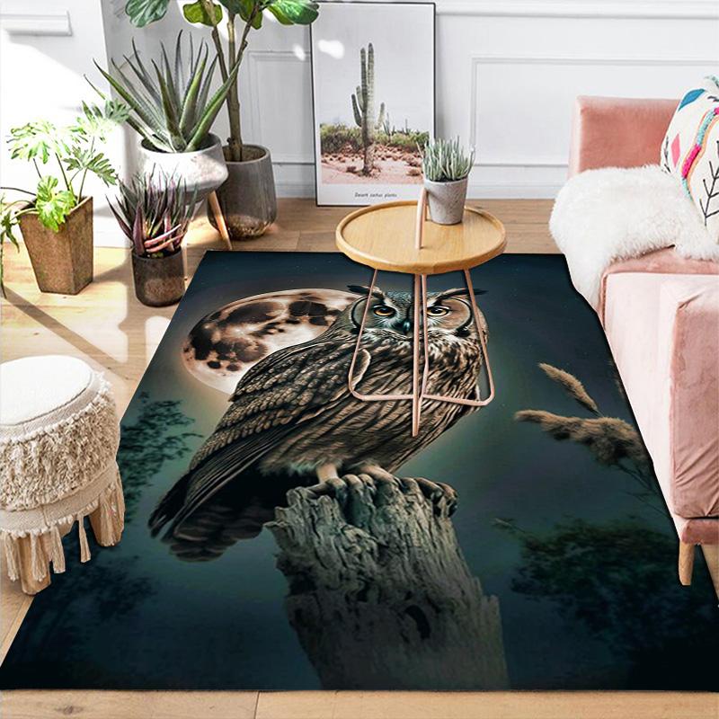 Owl Moon Rug Floor Mat for Living Room or Bedroom Soft and Comfortable Carpet a Gift for Birthday and Holiday.NFF0928460