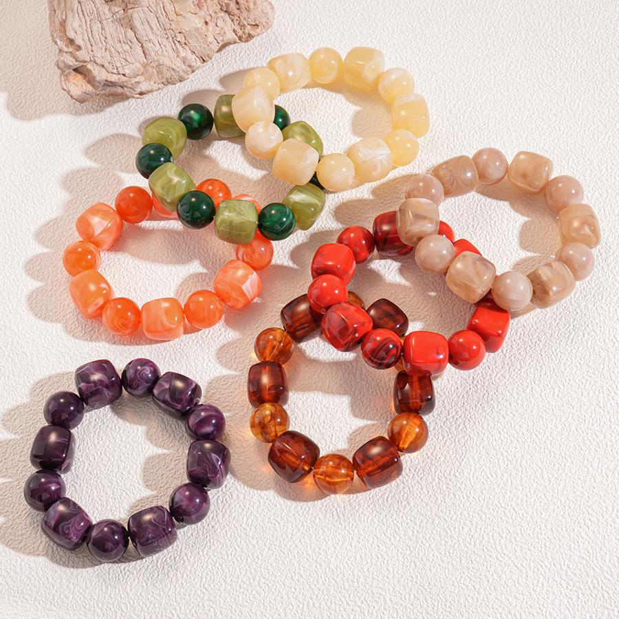 Bohemian Irregular Round Resin Bracelet - Elegant, Versatile Jewelry for Women