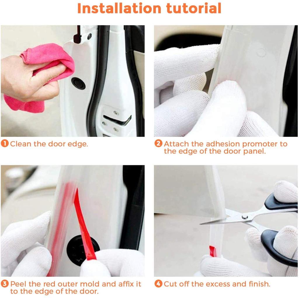 CTRICALVER Car Door Edge Protector, 5M Car Edge Trim Seal Protector U Shape Car Protection Door Edge Guard Fit Most Cars (Transparent)