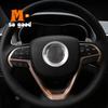ABS Chrome Car Middle Steering Wheel Button Frame Cover Trim Car Styling Accessories 2014 15 16 2017 for Jeep Grand Cherokee