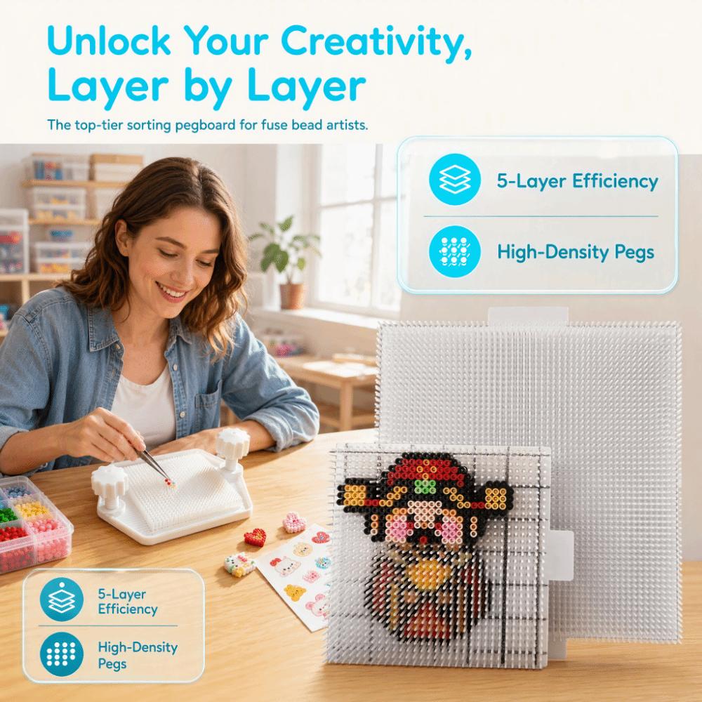 5-layer Multi-layer Beanboard DIY Craft Meltable Beads Boards Fuse Beads Pegboard Craft Beads