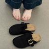 Корейская версия ретро-полушапок баотоу с круглой головкой, женская весна 2025, новая верхняя одежда на толстой подошве, персонализированные повседневные классные тапочки