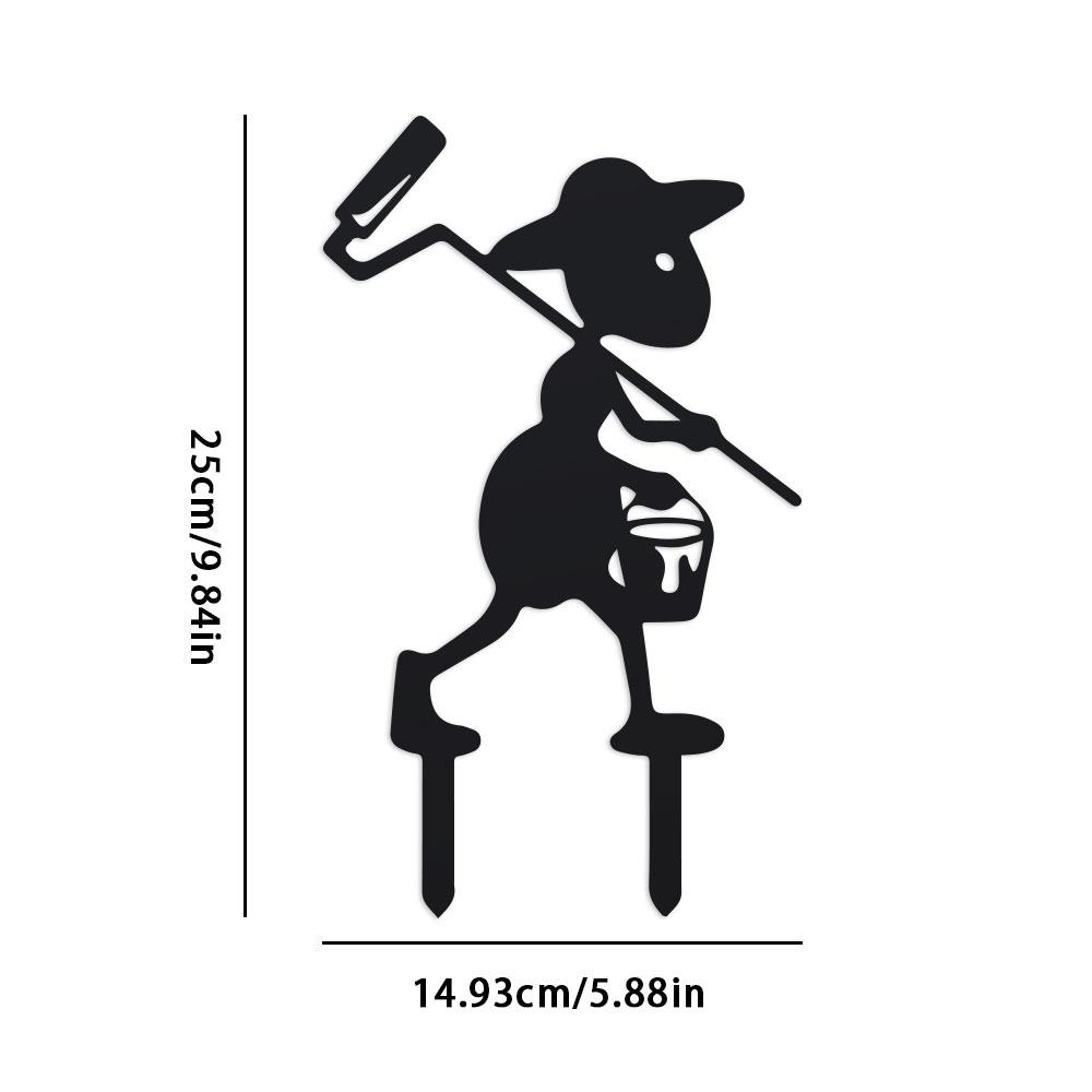 Забавный декор для сада в виде муравья-фермера с вилами и тележкой, уличный садовый арт, животные, садовый колышек-муравей для газона или сада