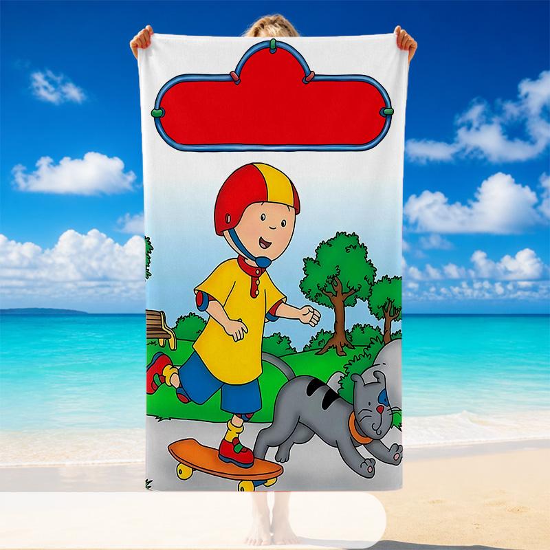 Quick Dry Beach Towel Caillou Pattern, Lightweight Absorbent Towel for Pool Beach Vacation Use