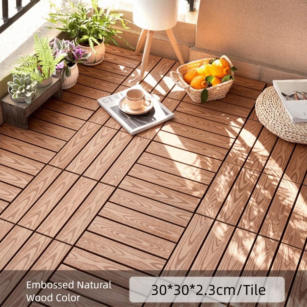 Новая водонепроницаемая уличная напольная плитка с замковым соединением, из твердой древесины, для патио, террасы, декинга, самокладка, DIY-установка, террасный кирпич, балкон