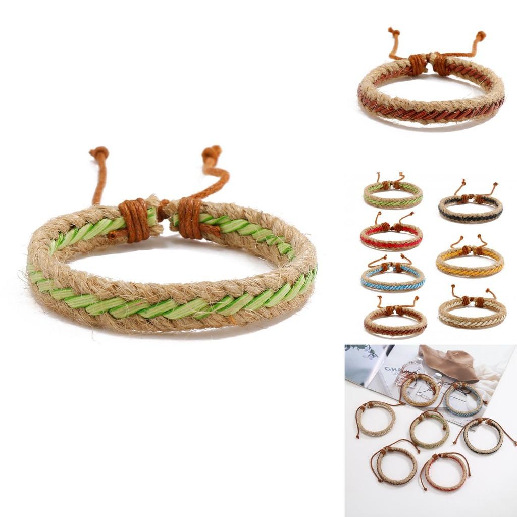 Красочный ретро плетеный кожаный браслет, модный дизайн в богемном стиле, геометрический