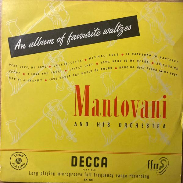 Виниловая пластинка MANTOVANI HIS ORCHESTRA Альбом любимых вальсов LK4051 Decca UK Джаз Б/у