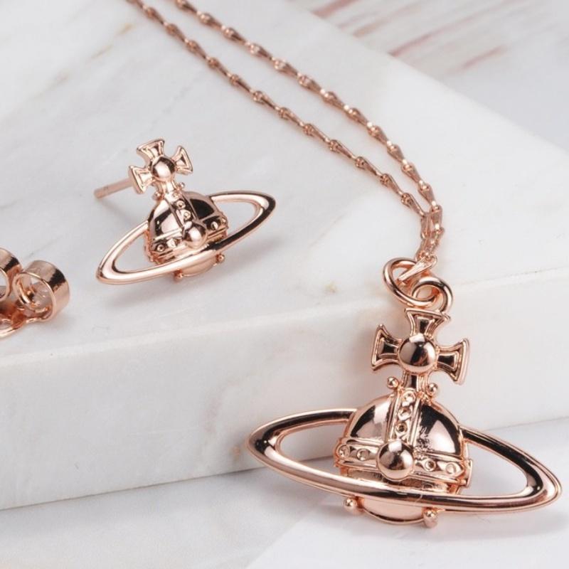 Vivienne Westwood Коллекция Suzie Рельефное Серебряное Ожерелье и Браслет U-образной и Геометрической Формы Медный Материал Гальванизированная Цепочка для Ключицы