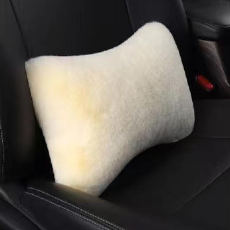 Подушка для поддержки шеи и поясницы в автомобильном сиденье, плюшевая подушка для подголовника автомобиля, теплая и комфортная универсальная подушка для поддержки поясницы