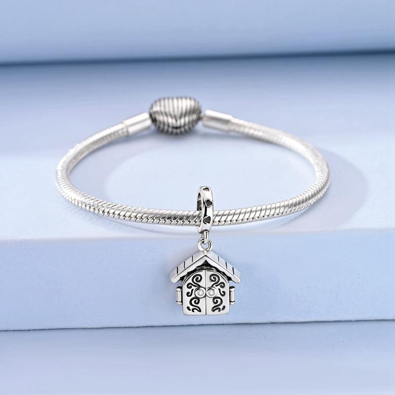 Original 925 Sterling Silver Charms Can Open Family House Pendant Fit Original Bracelet Necklace For Women DIY Jewelry Gift
