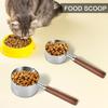 2Pcs Measuring Spoon Wooden Handle Pet Food Scoop 125ml/250ml Stainless Steel Measuring Cups Tablespoon Coffee Cooking Measuring Scoop