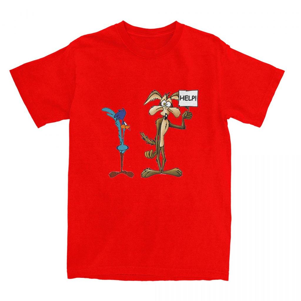Casual Roadrunner Wile Coyote Cartoon T Shirt Unisex Crewneck Short Sleeve Top Tee Cotton Tops