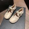 Туфли Мэри Джейн в стиле «маленький аромат» женские 2025 весна и осень новые французские ретро с жемчужным словом балетки